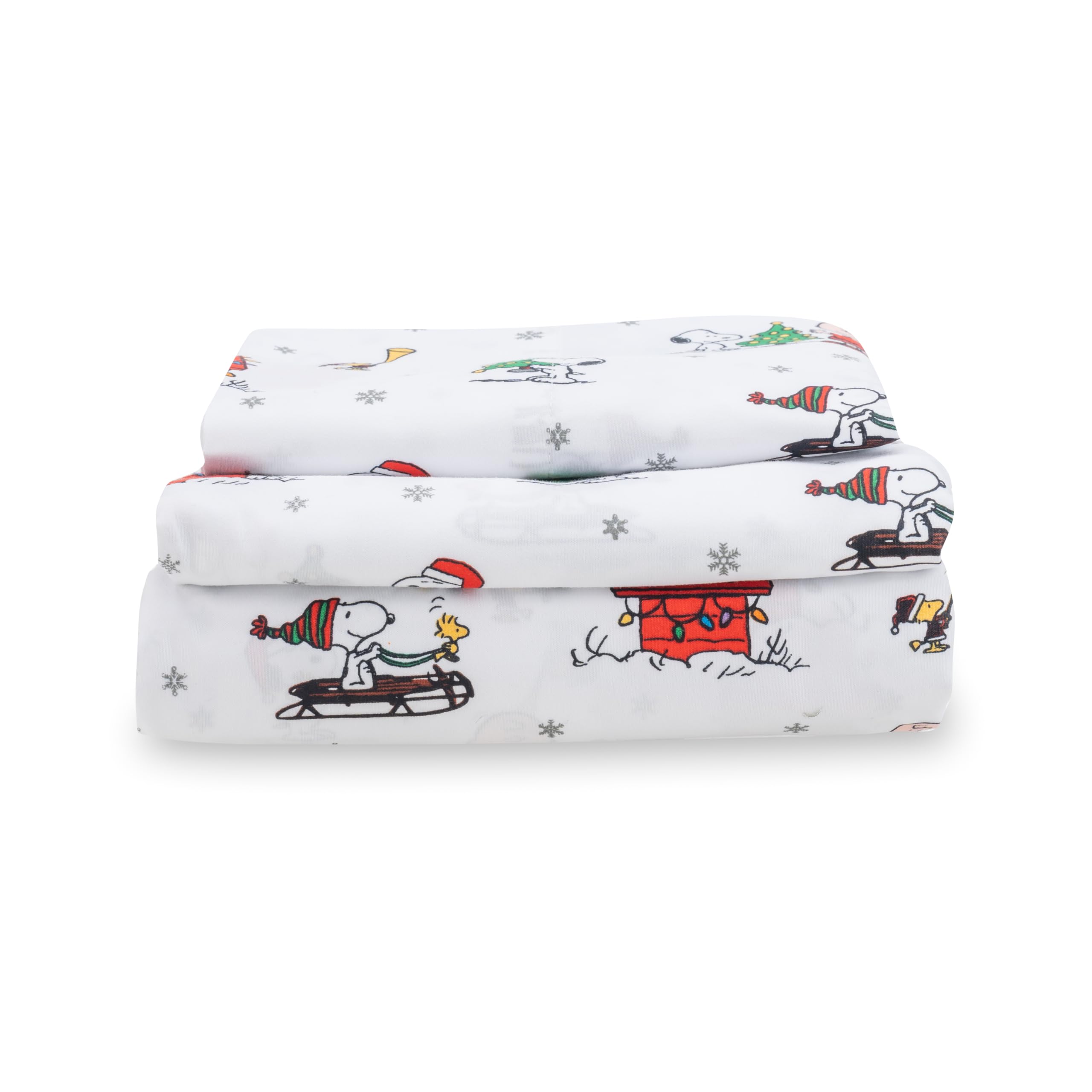 Berkshire Blanket Peanuts Kids Sheet Set Twin Size - 3 Pieces,Cute Character Snoopy Printed Soft Microfiber Bed Sheets,Holiday H